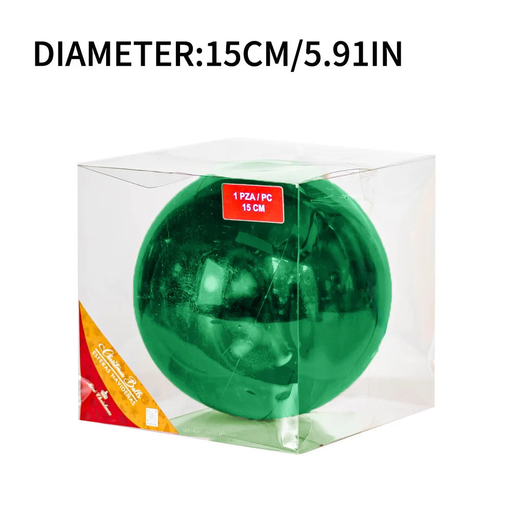 3 Stück 15 cm Weihnachtsdekorationen – bunte Kugelornamente – ideal für Einkaufszentren und Hotels – festliche Weihnachtskugeln