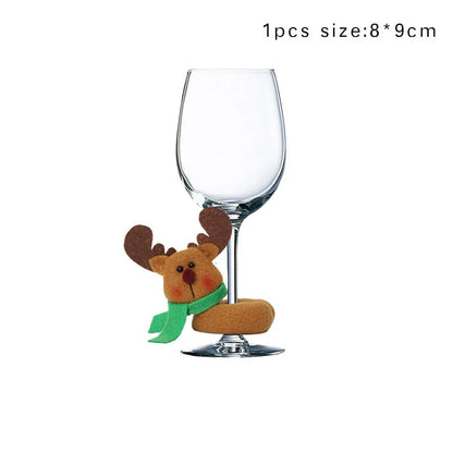 Weihnachten Wein Glas Dekorationen Santa Claus Schneemann Elch Wein Tasse Ring Neue Jahr Weihnachten Party Hause Tisch Dekoration Weihnachten Geschenke