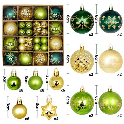 44Pcs 3/6CM Weihnachten Ball – Weihnachtsbaum Dekoration Ornamente für Wohnkultur, Halloween, Neujahr, Navidad Anhänger & Ball Zubehör