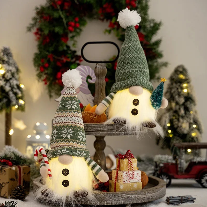 Gestrickter LED-Zwerg, Nachtlicht, gesichtslose Plüschpuppe,  Weihnachtsdekoration, Baumschmuck, Urlaub, Heimdekoration, Geschenk