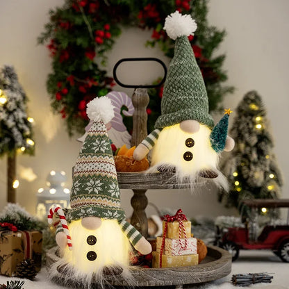Gestrickter LED-Zwerg, Nachtlicht, gesichtslose Plüschpuppe,  Weihnachtsdekoration, Baumschmuck, Urlaub, Heimdekoration, Geschenk