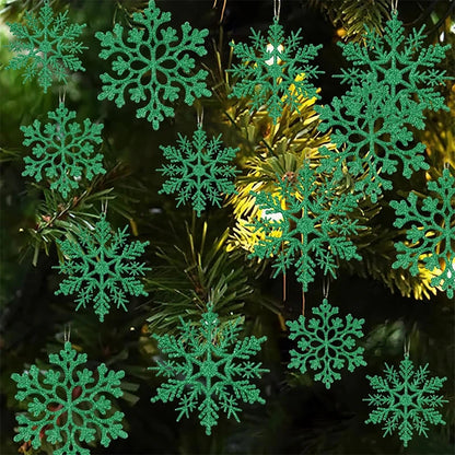 12 Stücke Papier Schneeflocken Weihnachtsbaum Dekorationen Anhänger Ornamente Glitter Weiße Schneeflocken Innen Winter Zuhause Neujahr Dekor