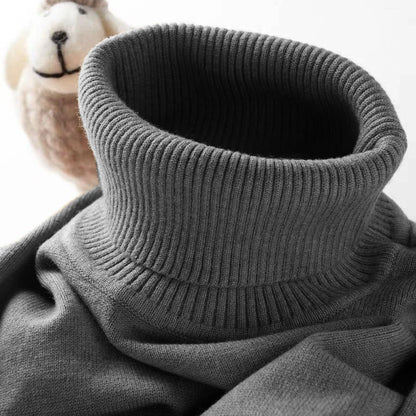 Mens Turtleneck Sweater Slim Fit Knitted Casual Pullover Lightweight Ribbed Long Sleeve Sweaters Autumn Solid Color Streetwear