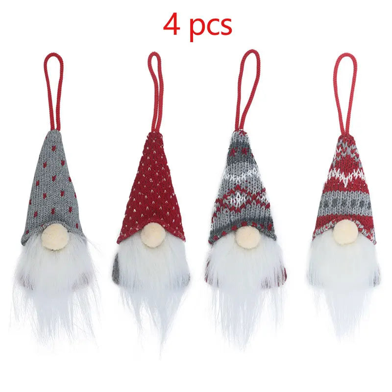 Weihnachtsschmuck, gesichtsloser alter Mann, Puppe, Weihnachtsbaum, hängender Anhänger, Plüschzwerge, Dekoration für Zuhause oder Kinder, Neujahrsdekoration