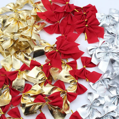 240/12 Stück Mini Weihnachtsbogen Ornamente in Rot und Gold – Weihnachtsbaum Anhänger, DIY Handwerk, Weihnachts- und Neujahrsdeko, Geschenke für Zuhause und Party