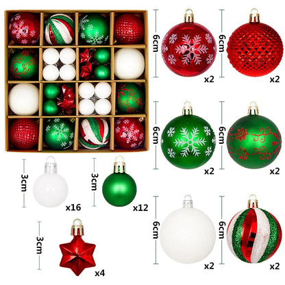 44Pcs 3/6CM Weihnachten Ball – Weihnachtsbaum Dekoration Ornamente für Wohnkultur, Halloween, Neujahr, Navidad Anhänger & Ball Zubehör