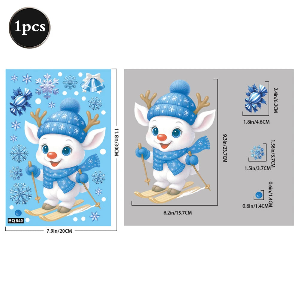 Weihnachten Fenster Statische Klampft Schneemann Santa Claus Schneeflocke Rentier Nette Weihnachten Dekoration Aufkleber Aufkleber Hause Ornamente Liefert