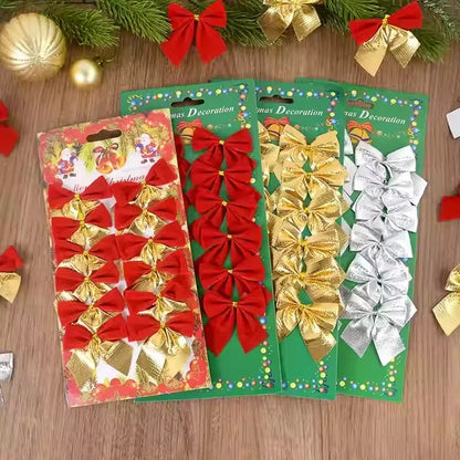 240/12 Stück Mini Weihnachtsbogen Ornamente in Rot und Gold – Weihnachtsbaum Anhänger, DIY Handwerk, Weihnachts- und Neujahrsdeko, Geschenke für Zuhause und Party