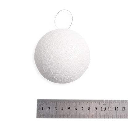 4/6/8CM 6 Stücke Weiße Schaum Weihnachtskugel Weihnachtsbaum Hängen Anhänger Ornament Weihnachten Dekor für Zuhause 2026 Neujahr Navidad Dekor