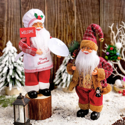 1–4 Stück Weihnachtsdekoration – Santa Claus Plüschpuppe 30 cm | Niedliche Weihnachtsornamente für Zuhause, Party & Neujahrsgeschenke