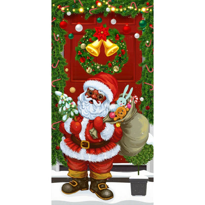 Große Weihnachtsbaum-Muster-Türabdeckung, 185 x 90 cm, Banner, vielseitig einsetzbar, zum Aufhängen, für Zuhause, Outdoor, Dekorationen für Eingänge, Zimmer, Küche