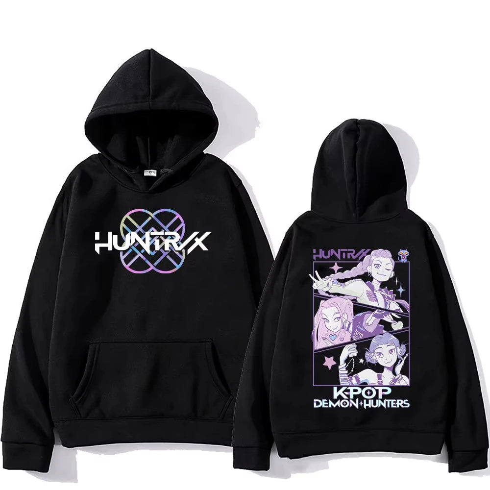KPop Demon Hunters Hoodies Merch Kpop Fashion Versatile Streetwear Men Women Sweatshirt Oversized Y2K Pullovers Trends Anime Top