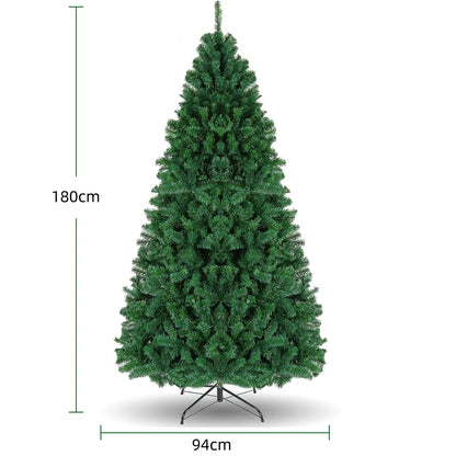 Künstlicher PVC-Weihnachtsbaum mit Metallständer – 90/120/150/180/210/240 cm | Weihnachtsdeko für Zuhause, Party & Neujahr | Navidad Deko