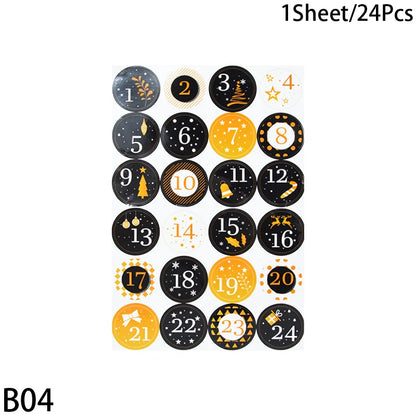 1/3/5 Blatt Weihnachten Adventskalender Aufkleber – Weihnachtscountdown Geschenkverpackung Etiketten, Frohe Weihnachten Party Dekoration, Neujahr