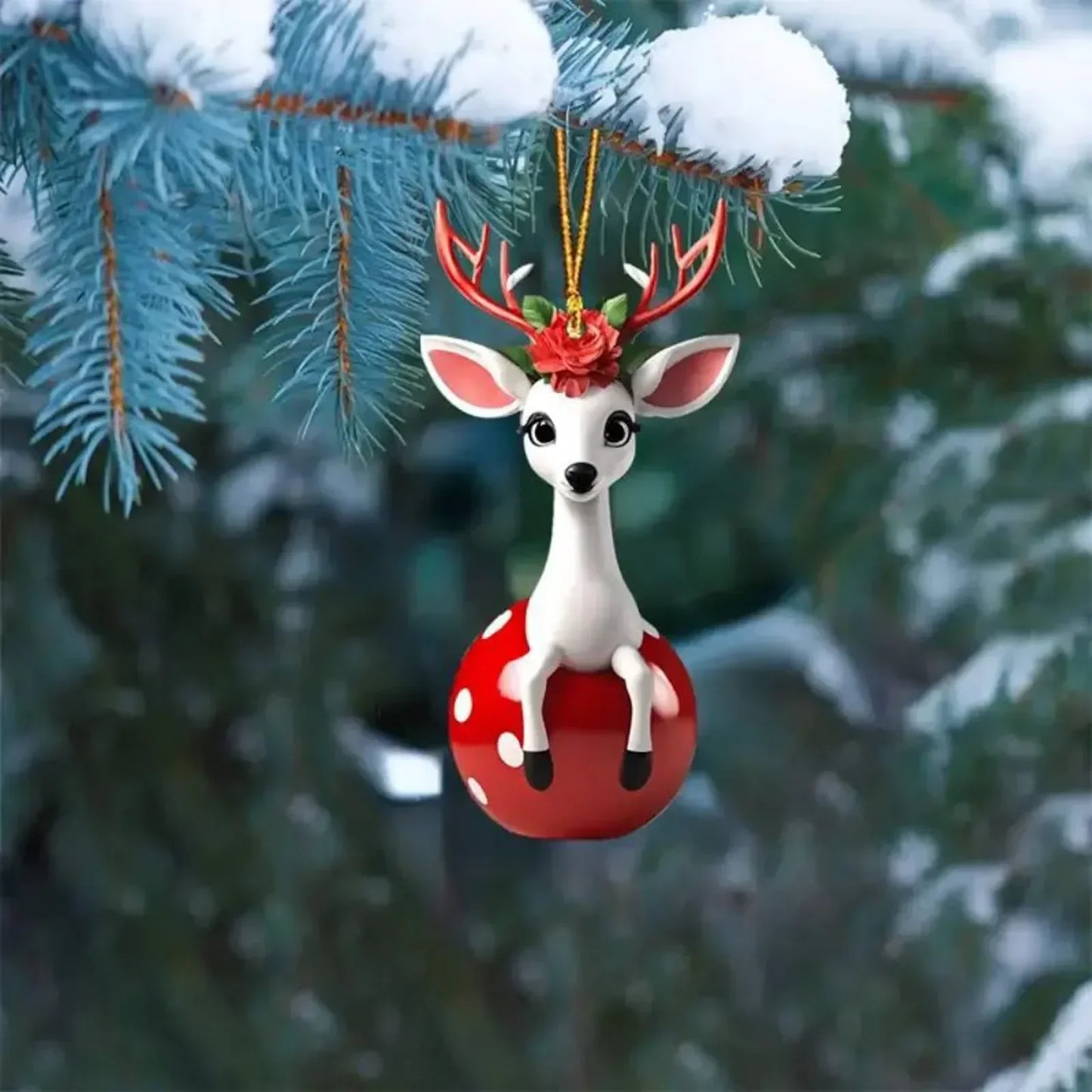 Weihnachtsanhänger mit Cartoon-Giraffen-Motiv – Heimdekoration zum Aufhängen – Weihnachtsbaum- und Auto-Schmuck – Festliche Versorgung
