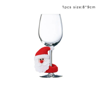 Weihnachten Wein Glas Dekorationen Santa Claus Schneemann Elch Wein Tasse Ring Neue Jahr Weihnachten Party Hause Tisch Dekoration Weihnachten Geschenke