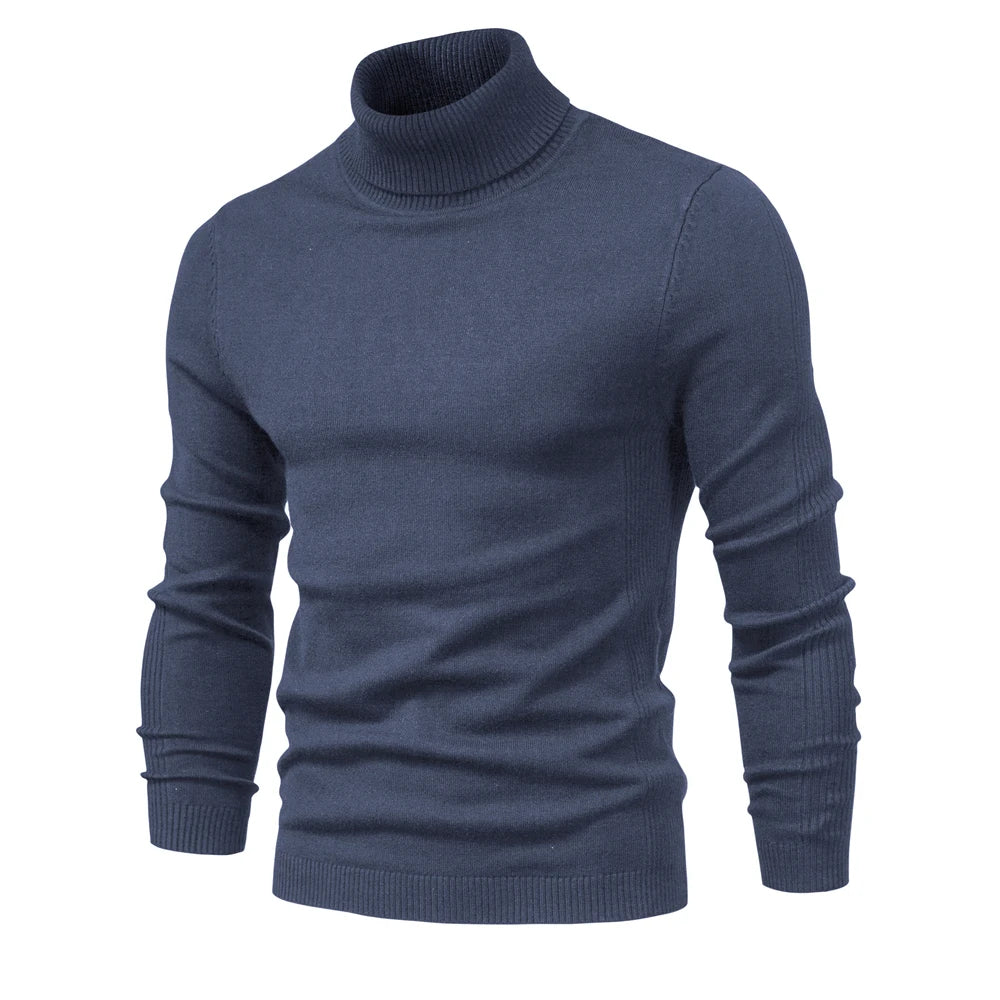 Herren Rollkragenpullover – Slim Fit, Warm & Weich, Einfarbig – Winter 2025 Strickpullover für Alltag & Freizeit.