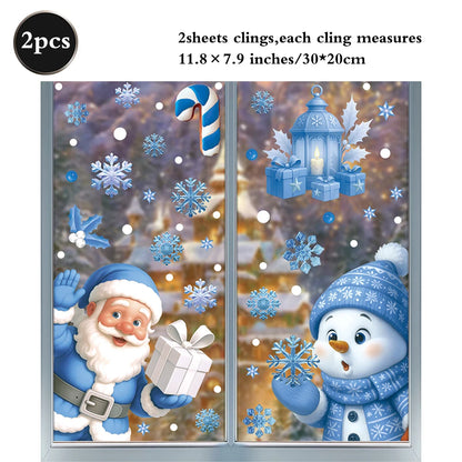 Weihnachten Fenster Statische Klampft Schneemann Santa Claus Schneeflocke Rentier Nette Weihnachten Dekoration Aufkleber Aufkleber Hause Ornamente Liefert