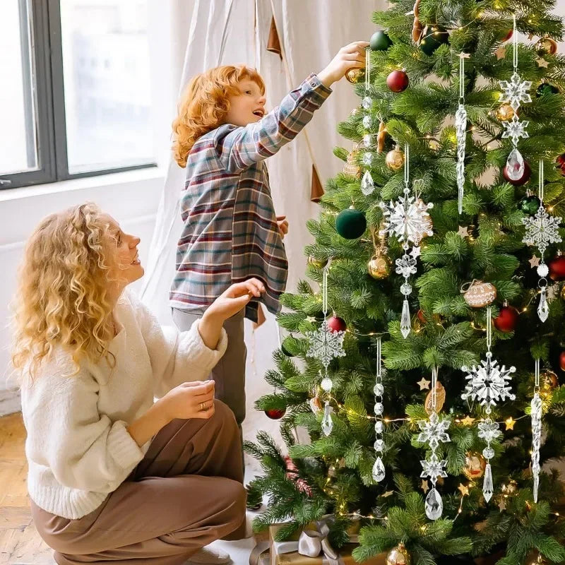 Kristallklare Schneeflocke Acryl Eis Anhänger Weihnachtsbaum hängende Ornamente Eiszapfen Wassertropfen Dekoration für Weihnachten Winter Party