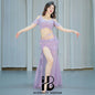 Belly Dance Performance Suit for Women Top + Skirt 2 Pcs Set Sexy Sequins Performance Costume Dance Wear Outfit Dancing Suit