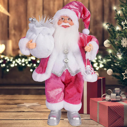 32 cm Weihnachtsmann Figur – Stehende Santa-Puppe für Weihnachten, Festtagsdeko & Party-Ornamente (12 Zoll)