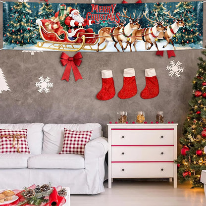 Frohe Weihnachten Banner – Weihnachtsfeier-Dekoration, Kinderfavorit , Weihnachtsmann Motiv, Navidad Natal, Neujahrs-Geschenk