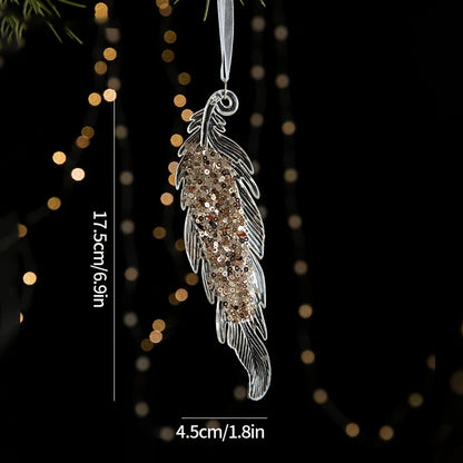 Funkelnder Acryl-Weihnachtsbaumschmuck, glänzende Weihnachtsanhänger, Schlüsselanhänger, Auto-Ornamente, Elch- und Stern-Motive, Navidad Geschenke