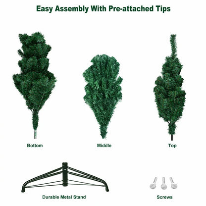 Künstlicher PVC-Weihnachtsbaum mit Metallständer – 90/120/150/180/210/240 cm | Weihnachtsdeko für Zuhause, Party & Neujahr | Navidad Deko