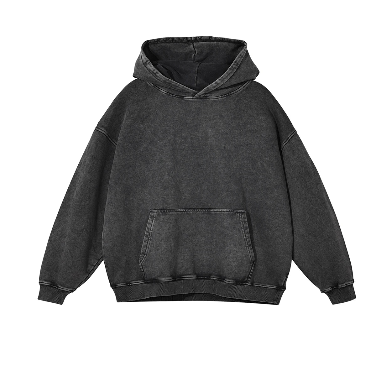 Heavyweight High Street Washed 520G Hooded Sweatshirt Vintage Dark Loose Oversized Unisex Hoodie