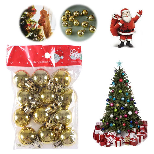 12 stücke 3 cm Weihnachten Ball Weihnachten Baum Ornament Hängen Anhänger Glitter Baubles Kugeln Hause Weihnachten Dekoration Neue Jahr geschenk