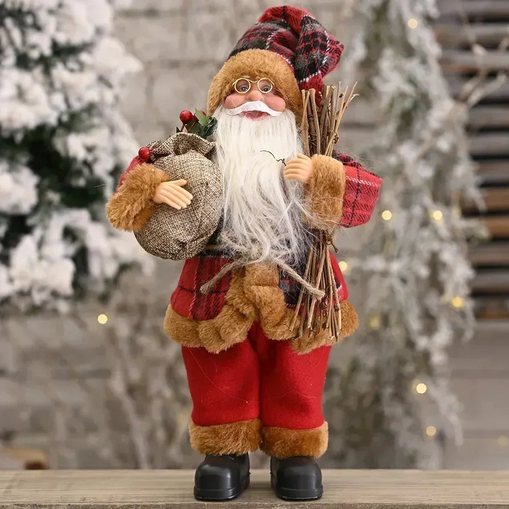 1–4 Stück Weihnachtsdekoration – Santa Claus Plüschpuppe 30 cm | Niedliche Weihnachtsornamente für Zuhause, Party & Neujahrsgeschenke