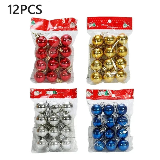12 stücke 3 cm Weihnachten Ball Weihnachten Baum Ornament Hängen Anhänger Glitter Baubles Kugeln Hause Weihnachten Dekoration Neue Jahr geschenk