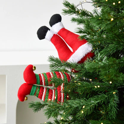 1-teilig, Weihnachtself-Figur, Beinornament, Vasenblumendekoration, geeignet für Weihnachtsraum- und Gartendekoration.