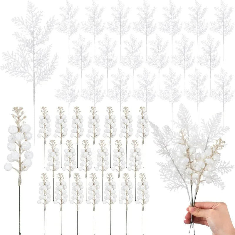 10 Stücke Glitter Weihnachtsdekoration Künstliche Berrys Weihnachtsbaum Hängen Hause Blumensträuße Dekor DIY Kranz Geschenk Zubehör
