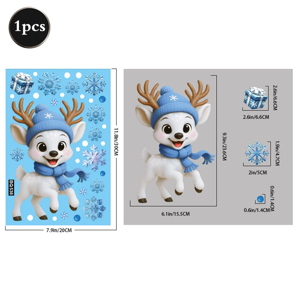 Weihnachten Fenster Statische Klampft Schneemann Santa Claus Schneeflocke Rentier Nette Weihnachten Dekoration Aufkleber Aufkleber Hause Ornamente Liefert