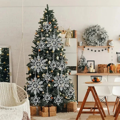 Kristallklare Schneeflocke Acryl Eis Anhänger Weihnachtsbaum hängende Ornamente Eiszapfen Wassertropfen Dekoration für Weihnachten Winter Party