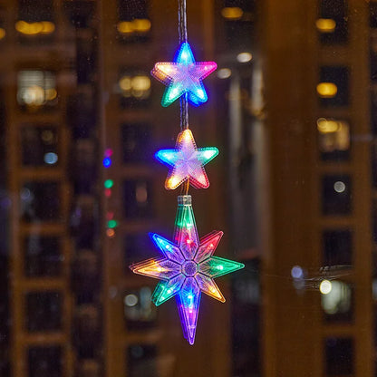 Weihnachten LED Saugnapf Lichter – Santa Claus, Schneeflocke & Elch Fenster Dekoration für Weihnachten & Neujahr Navidad