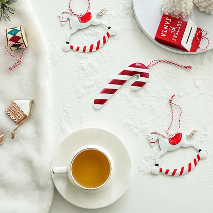 Weihnachtsdekoration, kleiner Anhänger, Soldat, Weihnachtsmann, doppelseitiges Eisenblech, Eisenkunst, Weihnachtsdekoration, Anhänger