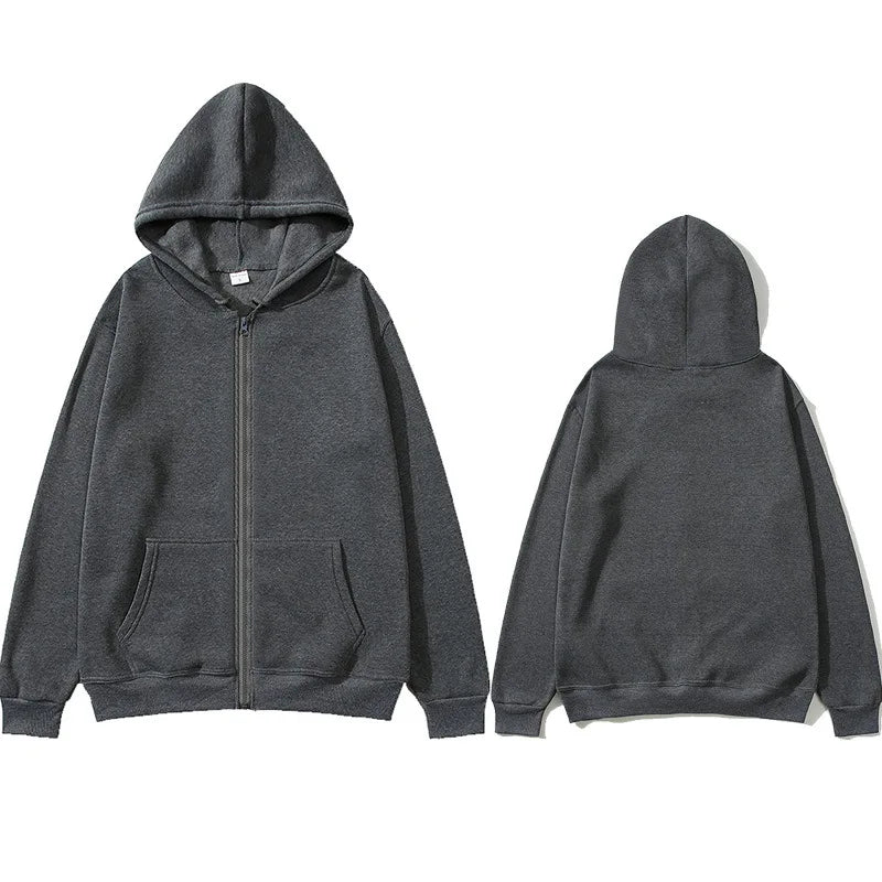 Fashion Casual Black Gray Blue Zipper Hoodie Hip Hop Street Wear Sweatshirts Skateboard Men/Woman Pullover Hoodies Male Hoodie