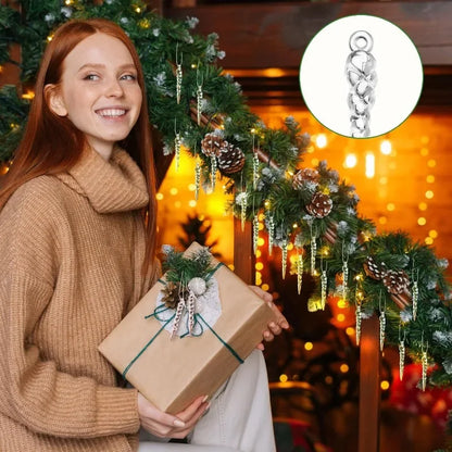 Transparente Acryl-Eiszapfen & Schneeflocken – Weihnachtsbaum-Anhänger, Kristalloptik, Hängende Ornamente für Zuhause & Partydeko