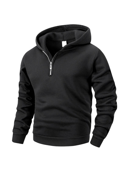 Men's Casual Sweatshirt Hoodies Long Sleeve Stand Collar Half Zipper Pullover Solid Sweatshirt Autumn Outdoor Streetwear for Men