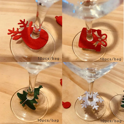 Weihnachten Wein Glas Dekorationen Santa Claus Schneemann Elch Wein Tasse Ring Neue Jahr Weihnachten Party Hause Tisch Dekoration Weihnachten Geschenke