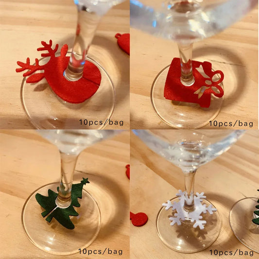 Weihnachten Wein Glas Dekorationen Santa Claus Schneemann Elch Wein Tasse Ring Neue Jahr Weihnachten Party Hause Tisch Dekoration Weihnachten Geschenke
