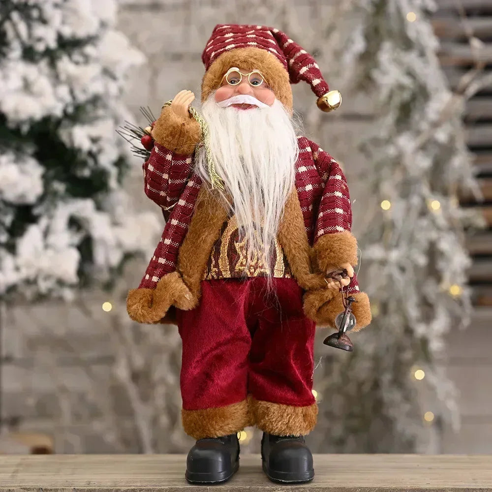 1–4 Stück Weihnachtsdekoration – Santa Claus Plüschpuppe 30 cm | Niedliche Weihnachtsornamente für Zuhause, Party & Neujahrsgeschenke