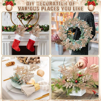 10 Stücke Glitter Weihnachtsdekoration Künstliche Berrys Weihnachtsbaum Hängen Hause Blumensträuße Dekor DIY Kranz Geschenk Zubehör