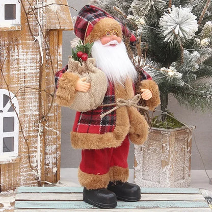 1–4 Stück Weihnachtsdekoration – Santa Claus Plüschpuppe 30 cm | Niedliche Weihnachtsornamente für Zuhause, Party & Neujahrsgeschenke