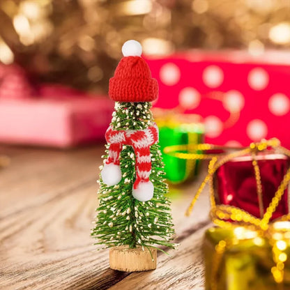 Mini-Weihnachtsmütze & Mini-Schal – Rot/Grün – Festliche Deko zum Aufhängen, für DIY, Lutscherflaschen, Fingerhüte & Weihnachtsfeiern