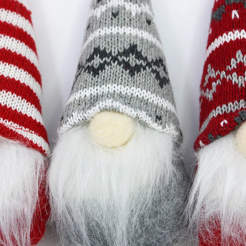 4 Stück (15,5 cm) Gesichtslose Personen-Dekorationsanhänger – Weihnachtsdeko Puppen, Fensterdisplay, Foto-Requisiten, DIY Weihnachtsbaumschmuck