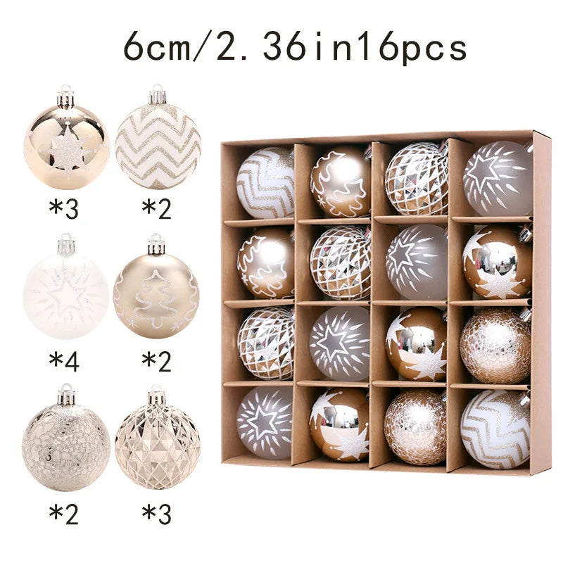 Bunte galvanisierte Weihnachtskugeln – 16-teiliges Set für Weihnachtsbaum, Party & Festtagsdeko – Kugel-Ornamente in Geschenkbox