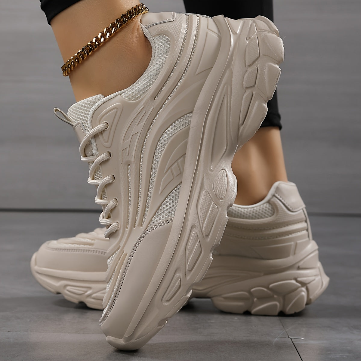 Damen Atmungsaktive Sneakers – Leichte Phylon-Sohle, Mesh & Synthetik Obermaterial, Bequeme Low-Top Schnürschuhe für Arbeit & Freizeit (Schwarz/Weiß)